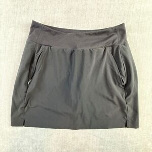 Athleta Soho Skort Black Built-in‎ Shorts Zip Pockets Activewear Size 2